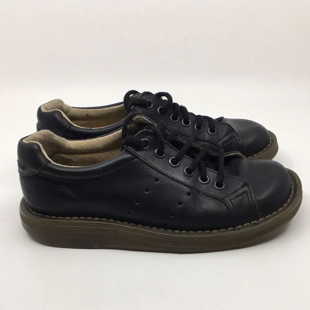Vintage Dr. Martens Air Wair Lace Up Strong Leather Oxford Shoes Black 8A58 Sz 5